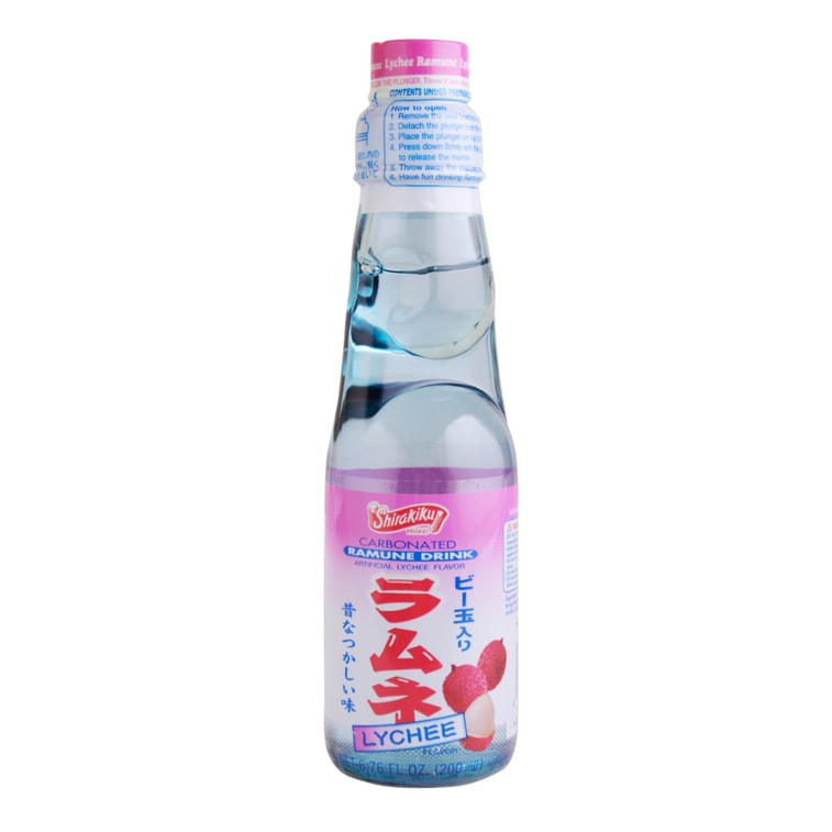 Shirakiku Ramune Soda - Lychee Flavor